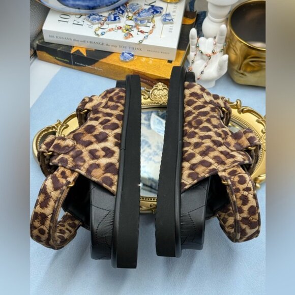 🆕 KURT GEIGER LONDON 🧿 NWOB Orson Leopard Suede EagleHead Dad Sandal Sz 8.5 - Picture 13 of 15